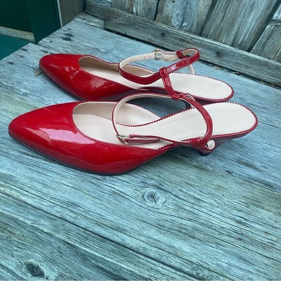 J Crew Pointed-toe heels in Italian patent leather 8.5 in red - Picture 4 of 11